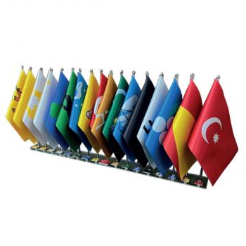 17 Li Türk Devletleri Pleksi Kaideli Bayrak